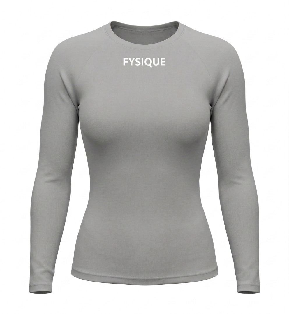 Womens gray Long Sleeve compression T-shirt
