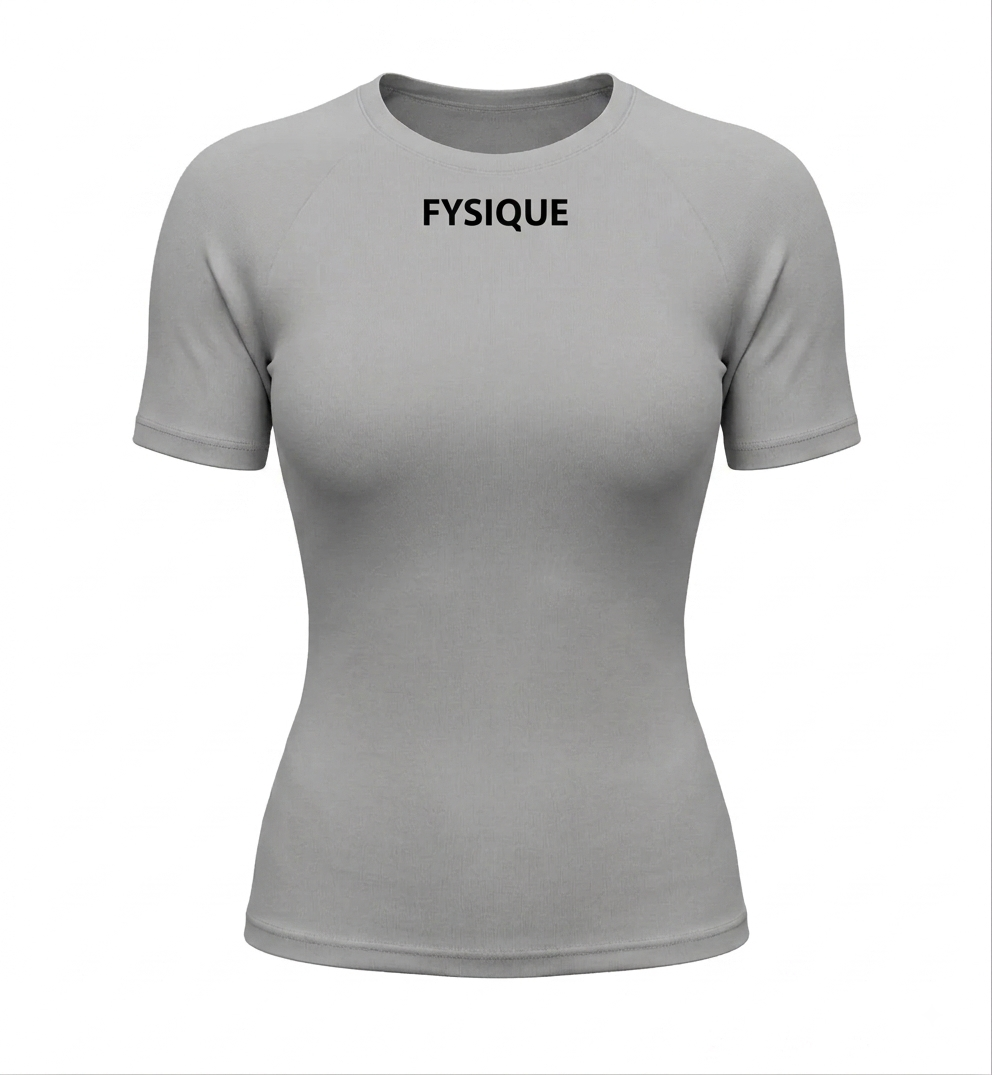 Womens gray short sleeve Compression T-shirt